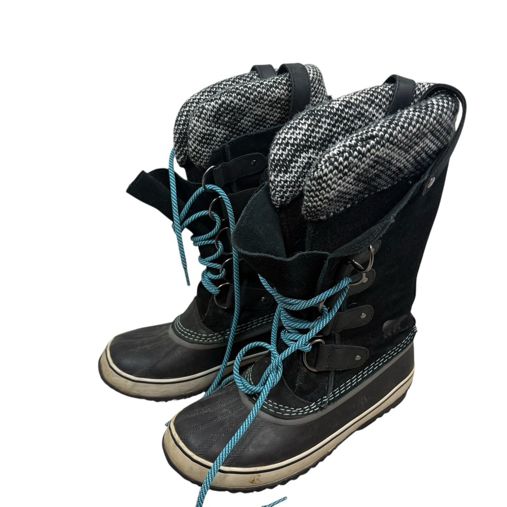 Sorel Boots‎ Womens Size 9 Joan of Arctic Knit Black and Blue Size 8.5 M  NL2084